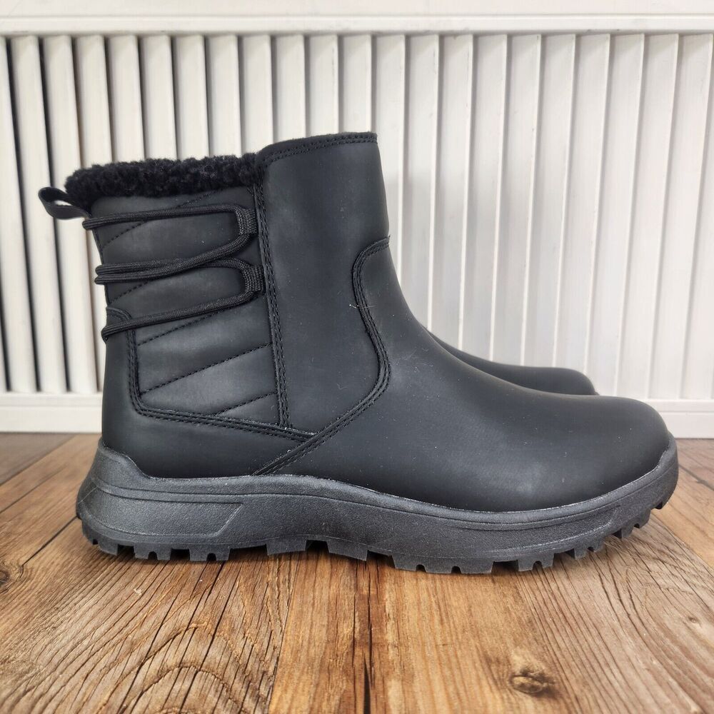 Eddie Bauer Siren Womens Sz 9 M Black Insulated Side Zip City Street Ankle Boots